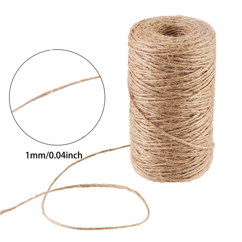CCINEE 328 Feet Natural Jute Twine 1MM for Arts and Crafts Jute Rope Packing String for Gardening String Natural Rustic String Gift wrap Twine - Image 4